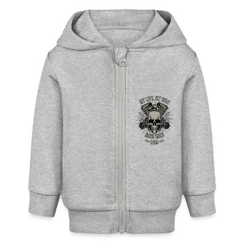 Geschenk für Biker - Baujahr 1963 - Baby Organic Kapuzenjacke Baby Connector von Stanley/Stella - Grau meliert - Vorne