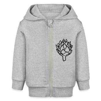 Artischocke - Baby Organic Kapuzenjacke Baby Connector von Stanley/Stella - Grau meliert - Vorne