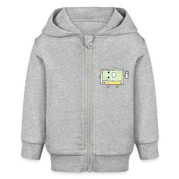 Der Fernseher - Baby Organic Kapuzenjacke Baby Connector von Stanley/Stella - Grau meliert - Vorne
