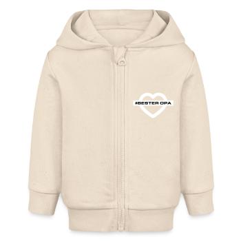 Bester Opa Herzen Liebe - Baby Organic Kapuzenjacke Baby Connector von Stanley/Stella - Natur - Vorne