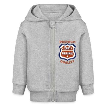Qualité premium 2001 - Veste à capuche bébé bio Stanley/Stella - gris chiné - Devant