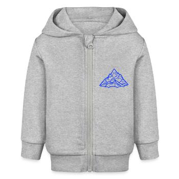 Berge Gebirge - Baby Organic Kapuzenjacke Baby Connector von Stanley/Stella - Grau meliert - Vorne