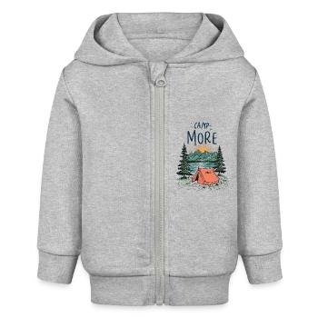 Camp Plus - Veste à capuche bébé bio Stanley/Stella - gris chiné - Devant