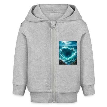 Charybdis, gigantisches Strudelmonster des griechischen Mes - Baby Organic Kapuzenjacke Baby Connector von Stanley/Stella - Grau meliert - Vorne