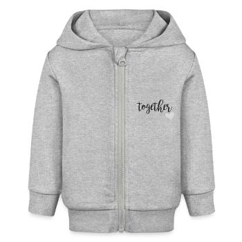 Forever ... together gray - Baby Organic Zip-up Hoodie by Stanley/Stella - heather grey - Front