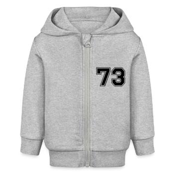 73 - Baby Organic Zip-up Hoodie by Stanley/Stella - heather grey - Front
