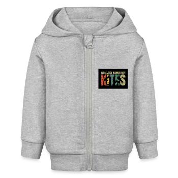 kitesGirls veux juste avoir - Veste à capuche bébé bio Stanley/Stella - gris chiné - Devant