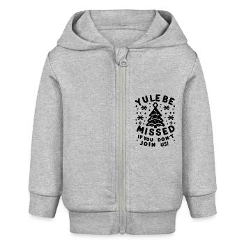 Verpassen Sie das Julfest, wenn Sie nicht dabei sind - Baby Organic Kapuzenjacke Baby Connector von Stanley/Stella - Grau meliert - Vorne