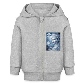 Kalte Schönheit - Baby Organic Kapuzenjacke Baby Connector von Stanley/Stella - Grau meliert - Vorne