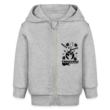 have a Heavy Christmas - Merry Christmas cool Rock - Baby Organic Kapuzenjacke Baby Connector von Stanley/Stella - Grau meliert - Vorne