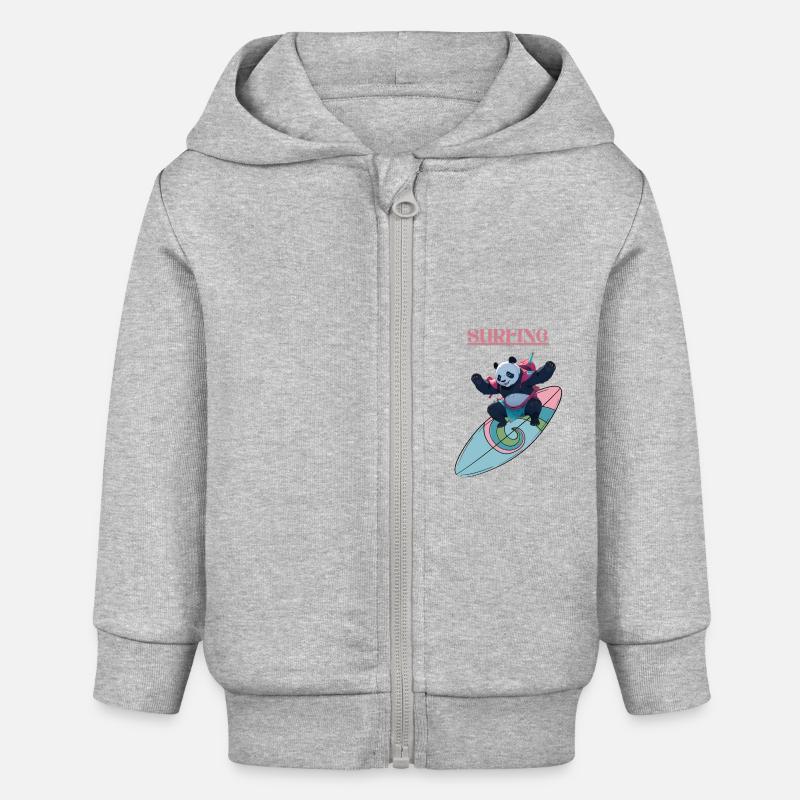 Surf - Veste à capuche bébé bio Stanley/Stella - gris chiné