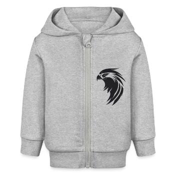 Aigle Oiseau de proie tête - Veste à capuche bébé bio Stanley/Stella - gris chiné - Devant