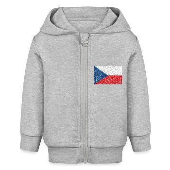 Flag of the Czech Republic - Baby Organic Zip-up Hoodie by Stanley/Stella - heather grey - Front