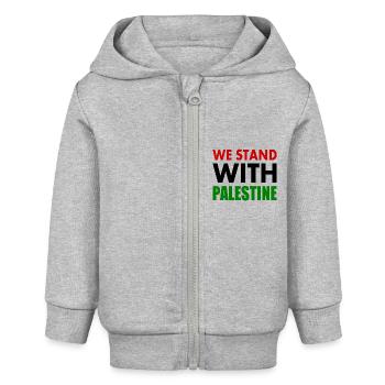 We stand with palestine - Veste à capuche bébé bio Stanley/Stella - gris chiné - Devant