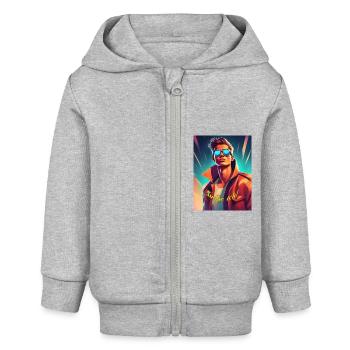 Typ - Baby Organic Kapuzenjacke Baby Connector von Stanley/Stella - Grau meliert - Vorne