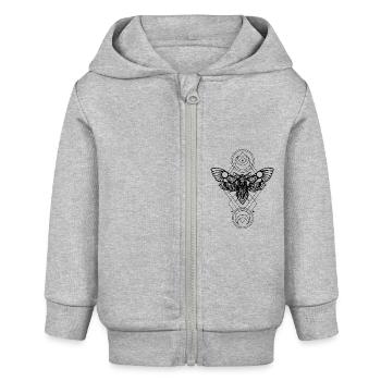 tatouage de papillon - Veste à capuche bébé bio Stanley/Stella - gris chiné - Devant
