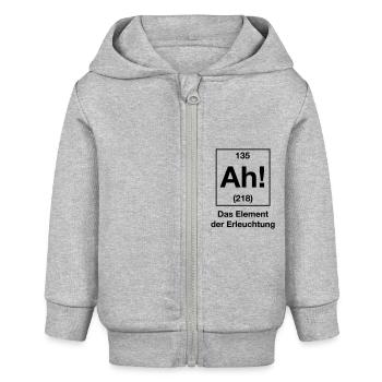Ah – Element Erleuchtung Chemie Unterricht T-Shirt - Baby Organic Kapuzenjacke Baby Connector von Stanley/Stella - Grau meliert - Vorne