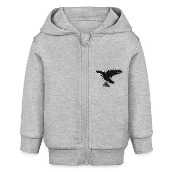 Raven - color blob - Baby Organic Zip-up Hoodie by Stanley/Stella - heather grey - Front