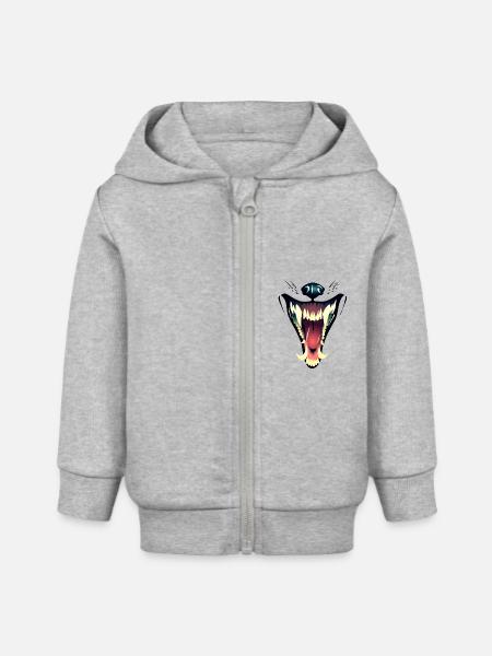 WereWHAT?! - Baby Organic Kapuzenjacke Baby Connector von Stanley/Stella - Grau meliert