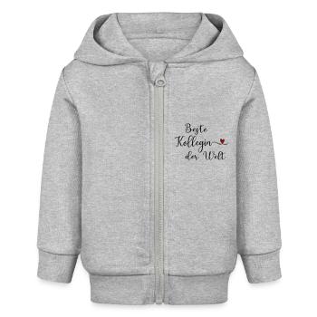 Beste Kollegin der Welt - Baby Organic Kapuzenjacke Baby Connector von Stanley/Stella - Grau meliert - Vorne