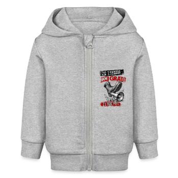 Grade et Pays" pour les Passionnés - Veste à capuche bébé bio Stanley/Stella - gris chiné - Devant