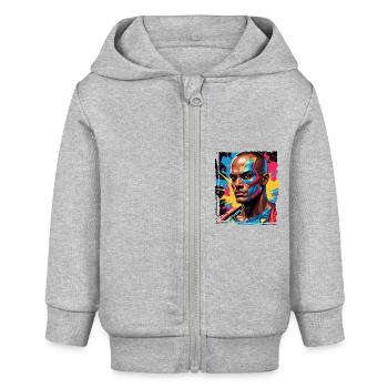 Portrait d’un super-héros de science-fiction - Veste à capuche bébé bio Stanley/Stella - gris chiné - Devant