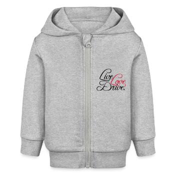 Vivre la conception de l'amour en voiture - Veste à capuche bébé bio Stanley/Stella - gris chiné - Devant