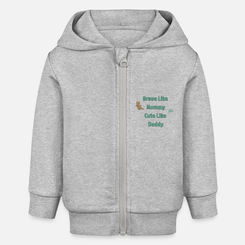 Courageux comme maman - Veste à capuche bébé bio Stanley/Stella - gris chiné