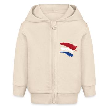 Drapeau de style néerlandais - Veste à capuche bébé bio Stanley/Stella - écru doux - Devant