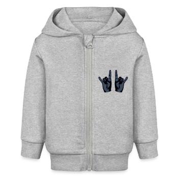 Heavy Metal Hard Rock Musique Cors Geste Logo - Veste à capuche bébé bio Stanley/Stella - gris chiné - Devant
