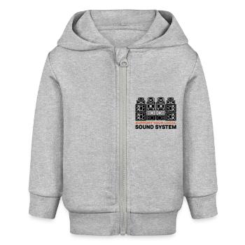 support sound system - Baby Organic Zip-up Hoodie by Stanley/Stella - heather grey - Front