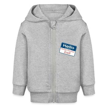 Le meilleur papa du monde - Veste à capuche bébé bio Stanley/Stella - gris chiné - Devant