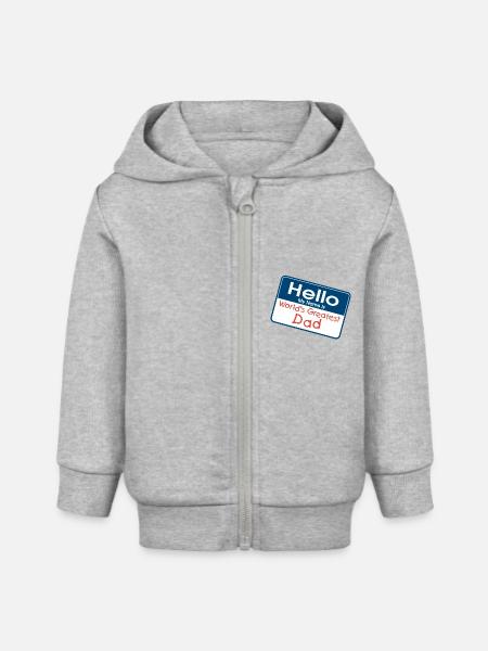 Weltbester Vater - Baby Organic Kapuzenjacke Baby Connector von Stanley/Stella - Grau meliert