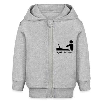 lightoperator_text - Baby Organic Kapuzenjacke Baby Connector von Stanley/Stella - Grau meliert - Vorne