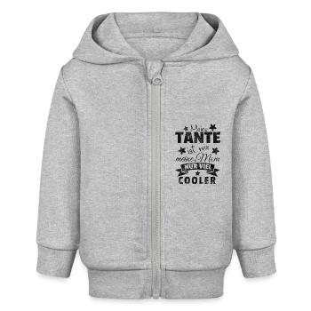 Beste Tante Geschenk Baby Neugeborenes - Baby Organic Kapuzenjacke Baby Connector von Stanley/Stella - Grau meliert - Vorne
