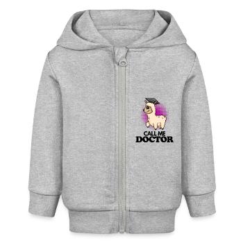 Thèse de doctorat Doctorat Doctorat Doctorat - Veste à capuche bébé bio Stanley/Stella - gris chiné - Devant