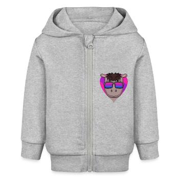 Bisexuell Pferd Geschenk - Baby Organic Kapuzenjacke Baby Connector von Stanley/Stella - Grau meliert - Vorne