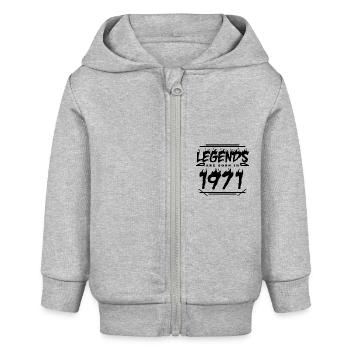 1971 - Jahrgang 1971 - Baujahr 1971 - Baby Organic Kapuzenjacke Baby Connector von Stanley/Stella - Grau meliert - Vorne