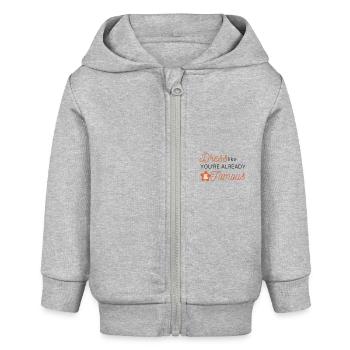 Als wärst du schon berühmt - Baby Organic Kapuzenjacke Baby Connector von Stanley/Stella - Grau meliert - Vorne