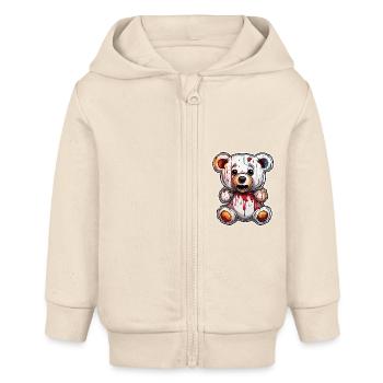 Teddybär / Kuscheltier / Stofftier / Geschenkidee - Baby Organic Kapuzenjacke Baby Connector von Stanley/Stella - Natur - Vorne