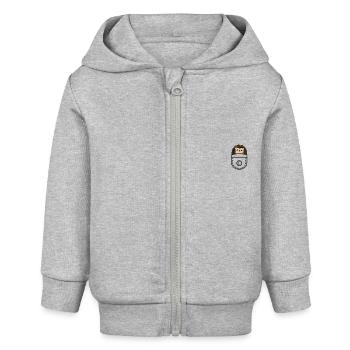 Choupy in the pocket - Baby Organic Zip-up Hoodie by Stanley/Stella - heather grey - Front