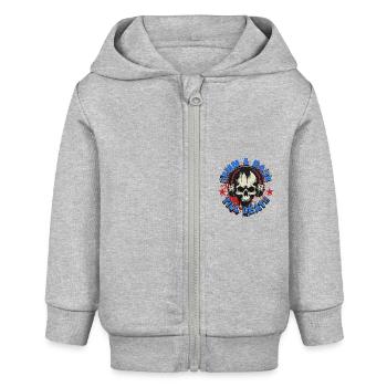 Chemise drum and bass - DNB jusqu’à la mort - Veste à capuche bébé bio Stanley/Stella - gris chiné - Devant