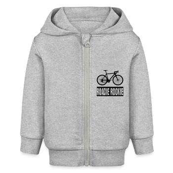 Roadie Rookie Rennrad Bike Roadbike Rennräder - Baby Organic Kapuzenjacke Baby Connector von Stanley/Stella - Grau meliert - Vorne
