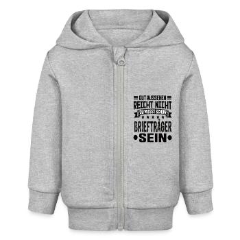 Briefträger - Baby Organic Kapuzenjacke Baby Connector von Stanley/Stella - Grau meliert - Vorne