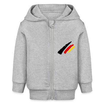 Germany Flag Stripe - Baby Organic Zip-up Hoodie by Stanley/Stella - heather grey - Front