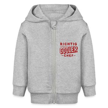 Richtig cooler Chef - Baby Organic Kapuzenjacke Baby Connector von Stanley/Stella - Grau meliert - Vorne
