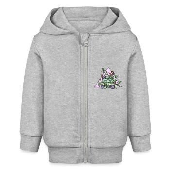 Druid | RPG | Magisch | Nerdy Stuff | Handmade | - Baby Organic Kapuzenjacke Baby Connector von Stanley/Stella - Grau meliert - Vorne