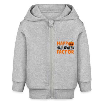 Joyeux Halloween Facteur Citrouille - Veste à capuche bébé bio Stanley/Stella - gris chiné - Devant