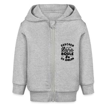 Geboren um mit Papa Boule zu spielen - Baby Organic Kapuzenjacke Baby Connector von Stanley/Stella - Grau meliert - Vorne