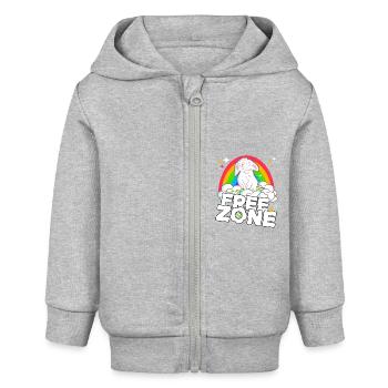 Free Zone Easter - Baby Organic Zip-up Hoodie by Stanley/Stella - heather grey - Front
